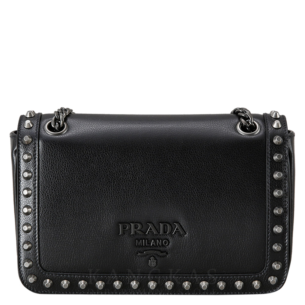 PRADA(USED)프라다 1BD147 스터드 플랩 숄더백