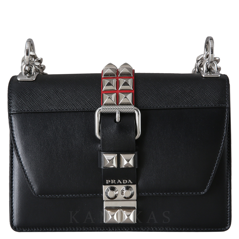 PRADA(USED)프라다 1BD171 시티 사피아노 스터드 체인 크로스백
