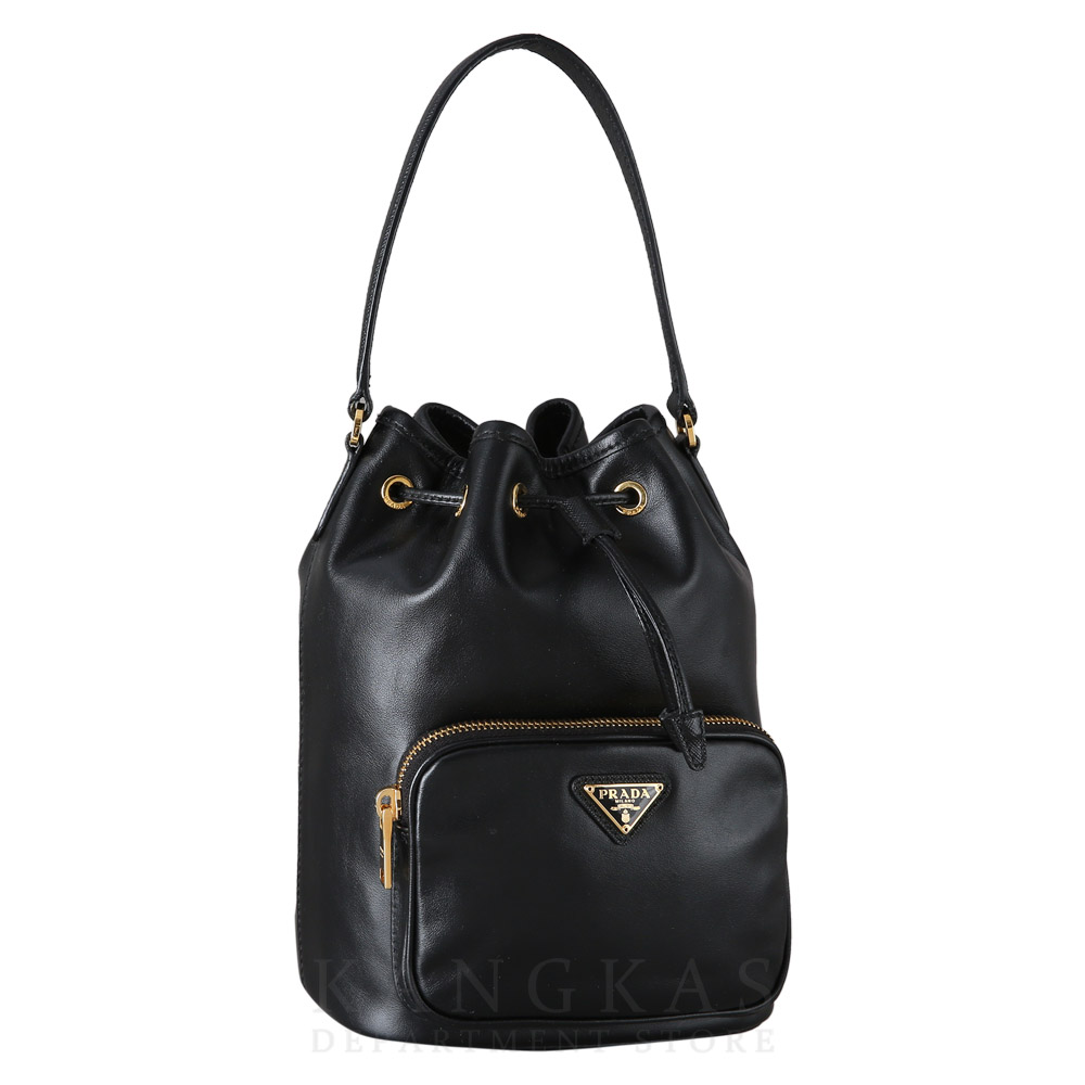 PRADA(USED)프라다 1BH038 카프스킨 버킷백