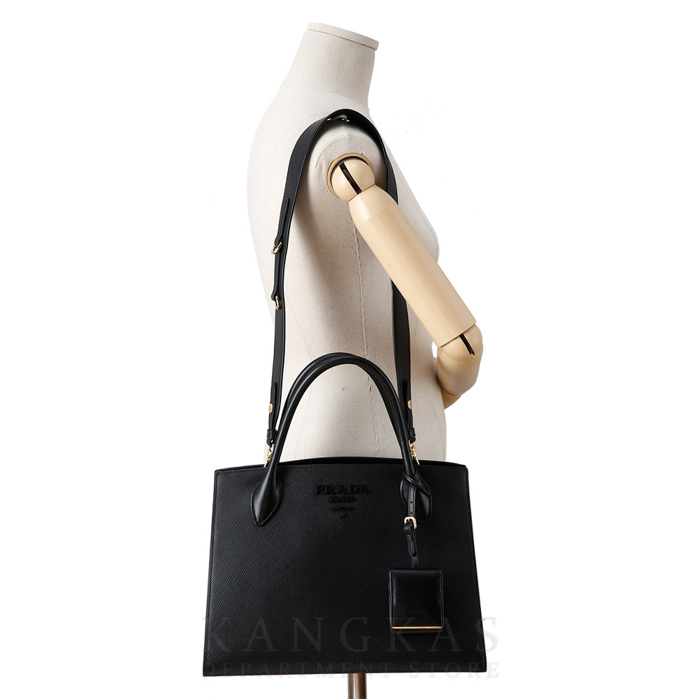 PRADA(USED)프라다 1BA155 사피아노 모노크롬 토트백