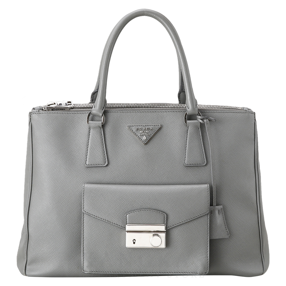 PRADA(USED)프라다 BN2674 사피아노 럭스 락 포켓 토트백