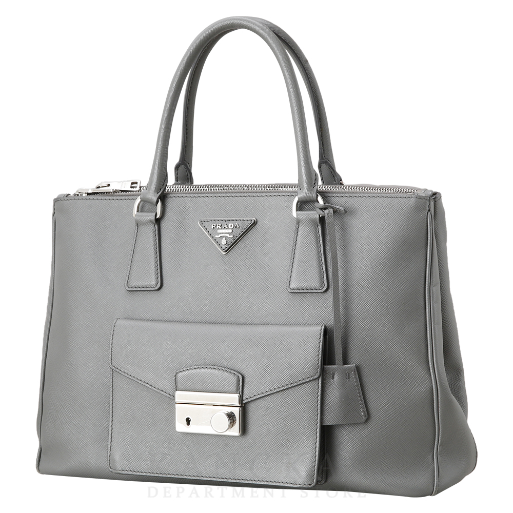 PRADA(USED)프라다 BN2674 사피아노 럭스 락 포켓 토트백