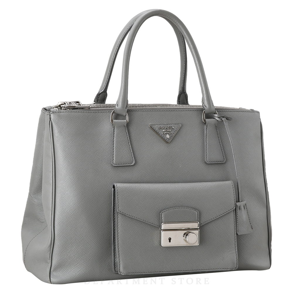 PRADA(USED)프라다 BN2674 사피아노 럭스 락 포켓 토트백