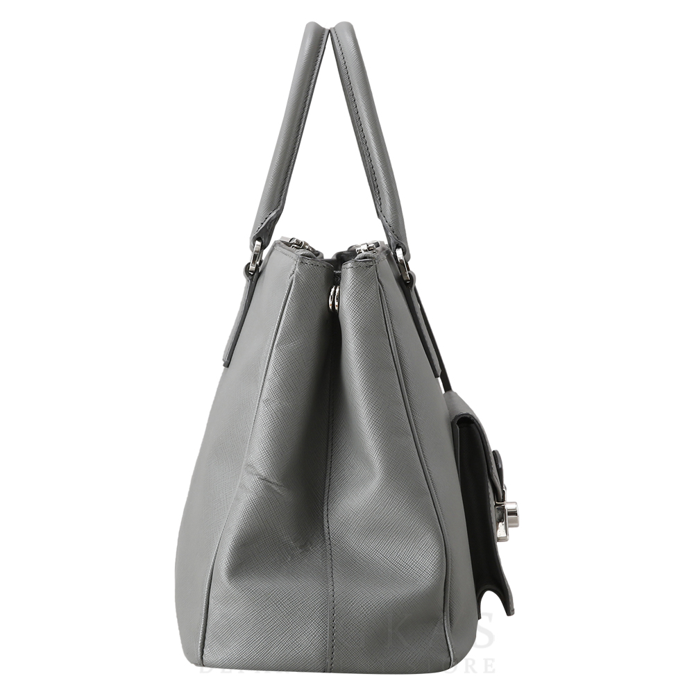 PRADA(USED)프라다 BN2674 사피아노 럭스 락 포켓 토트백