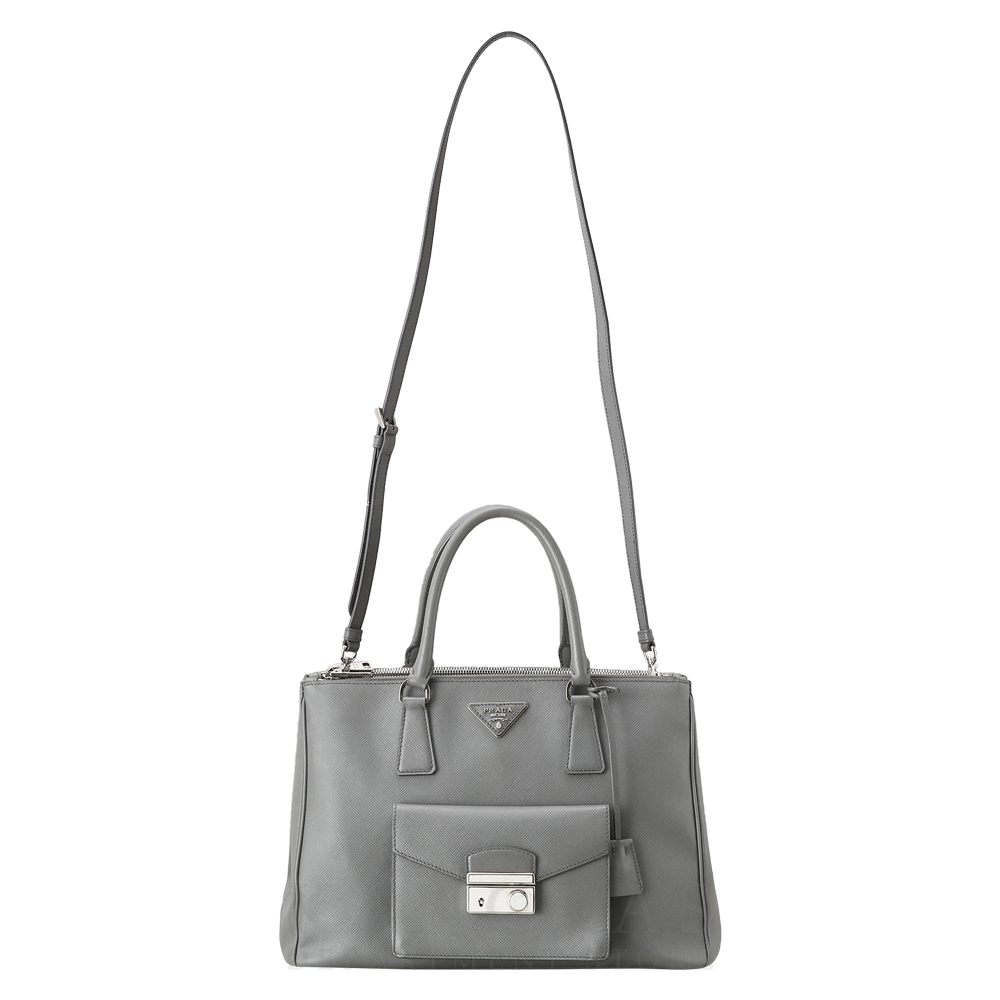 PRADA(USED)프라다 BN2674 사피아노 럭스 락 포켓 토트백