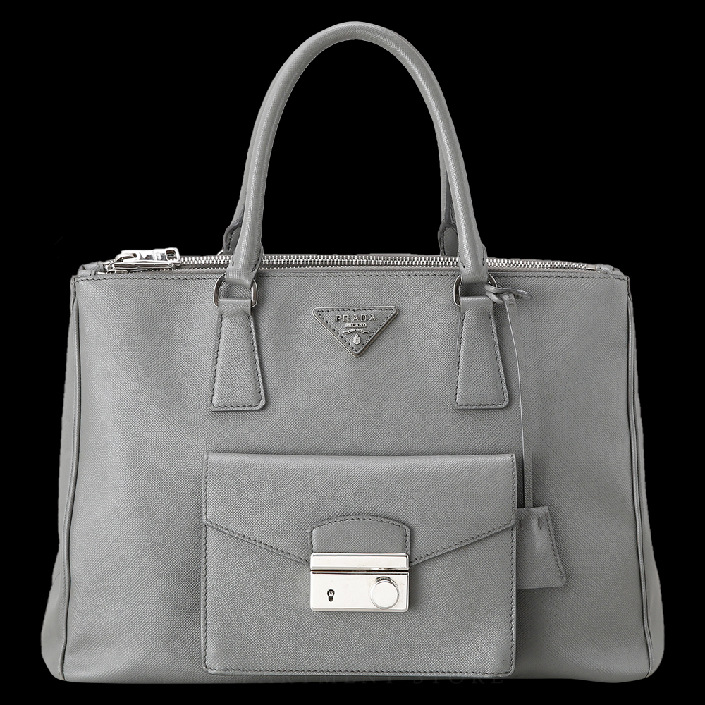 PRADA(USED)프라다 BN2674 사피아노 럭스 락 포켓 토트백