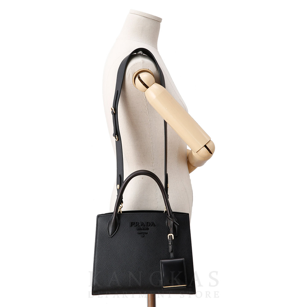 PRADA(USED)프라다 1BA156 모노크롬 사피아노 토트백