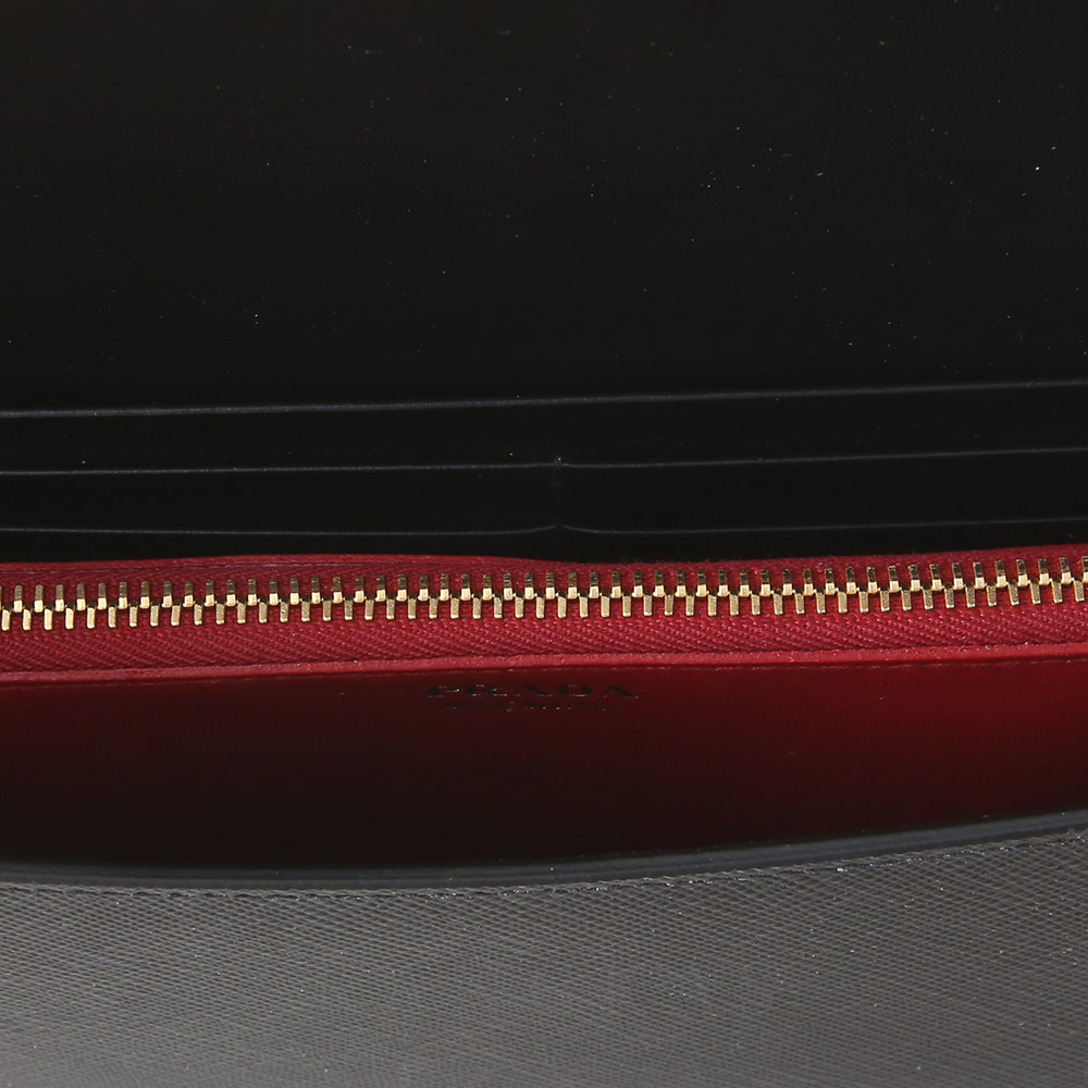 PRADA(USED)프라다 1MA022 사피아노 레더 WOC 블랙