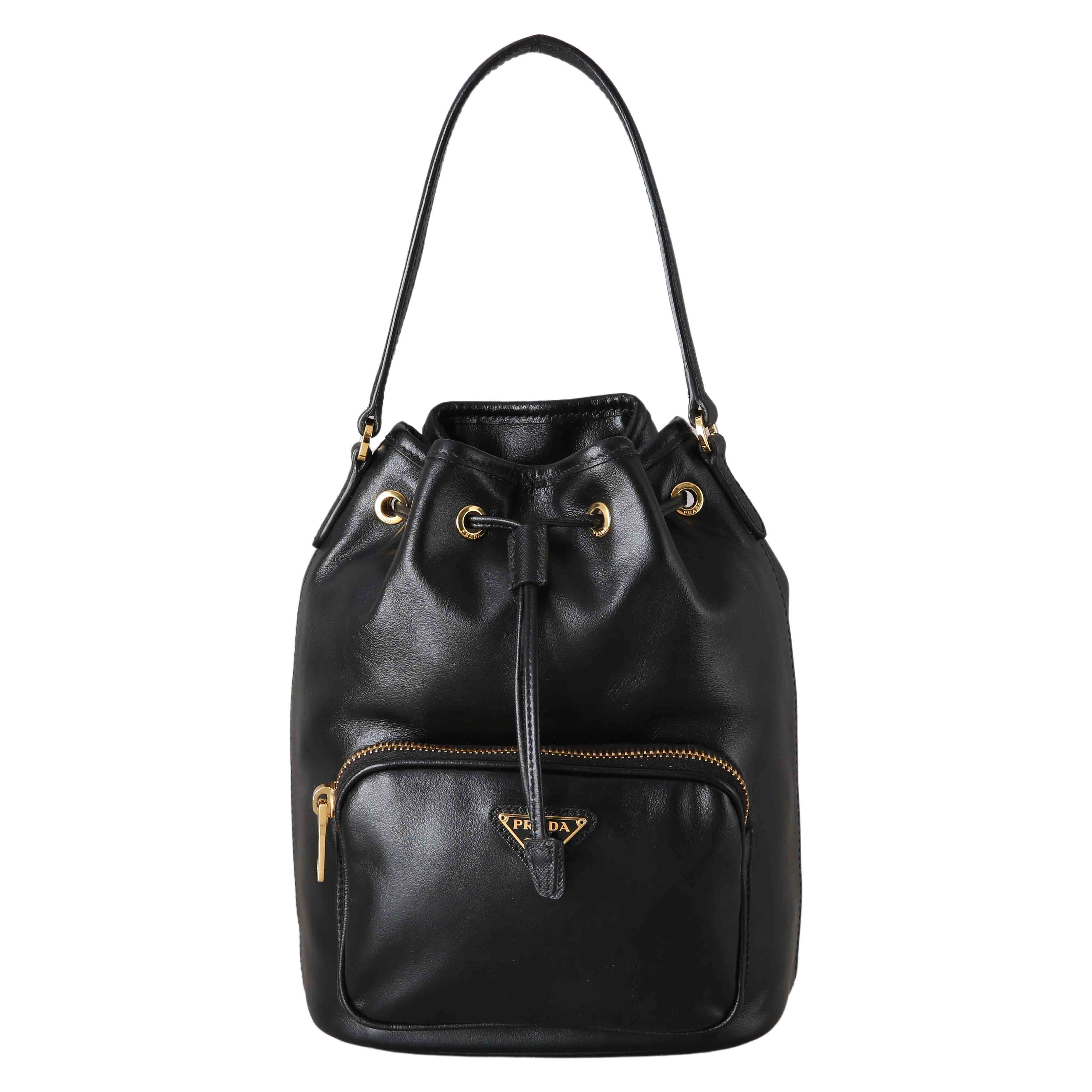 PRADA(USED)프라다 1BH038 레더 듀엣 버킷백