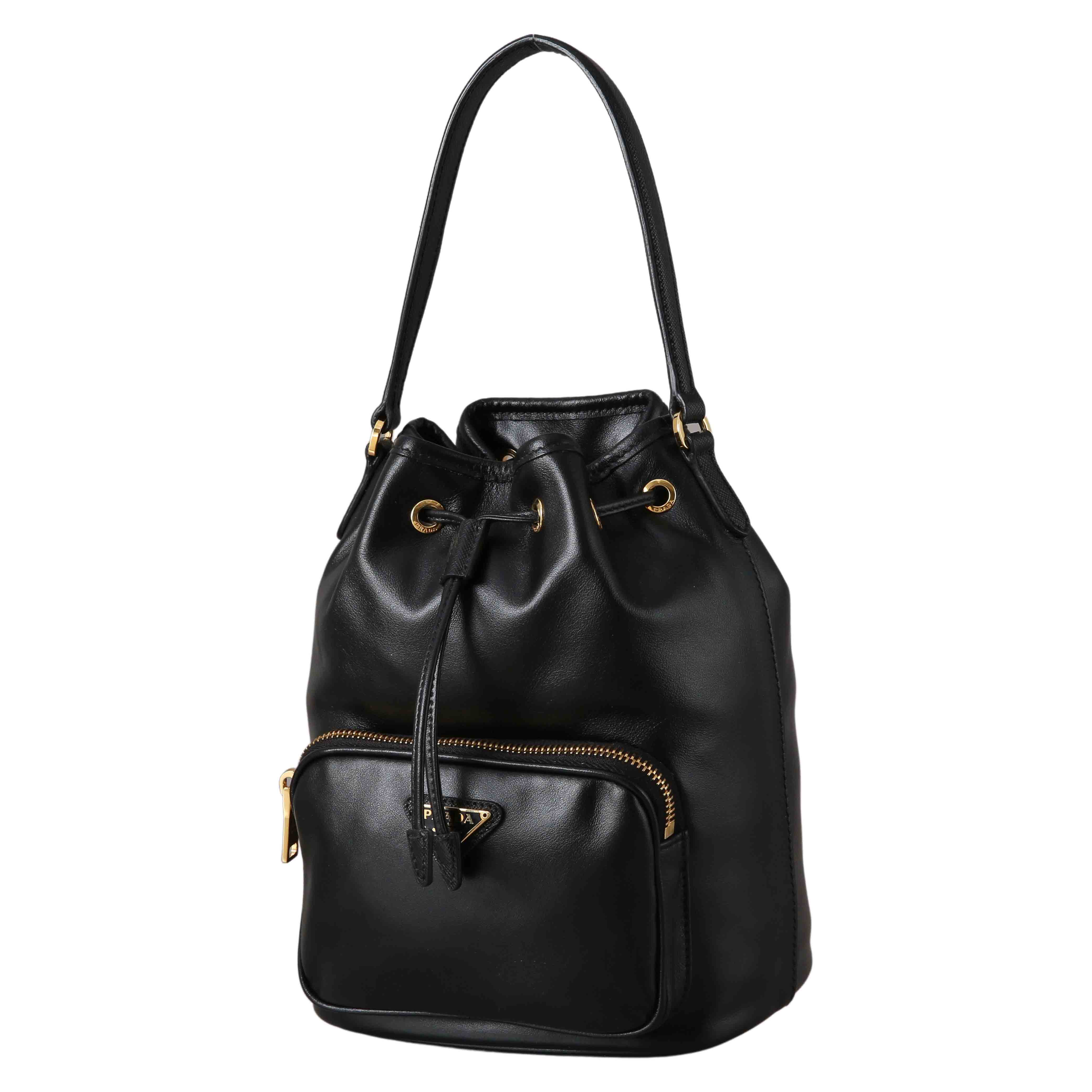 PRADA(USED)프라다 1BH038 레더 듀엣 버킷백