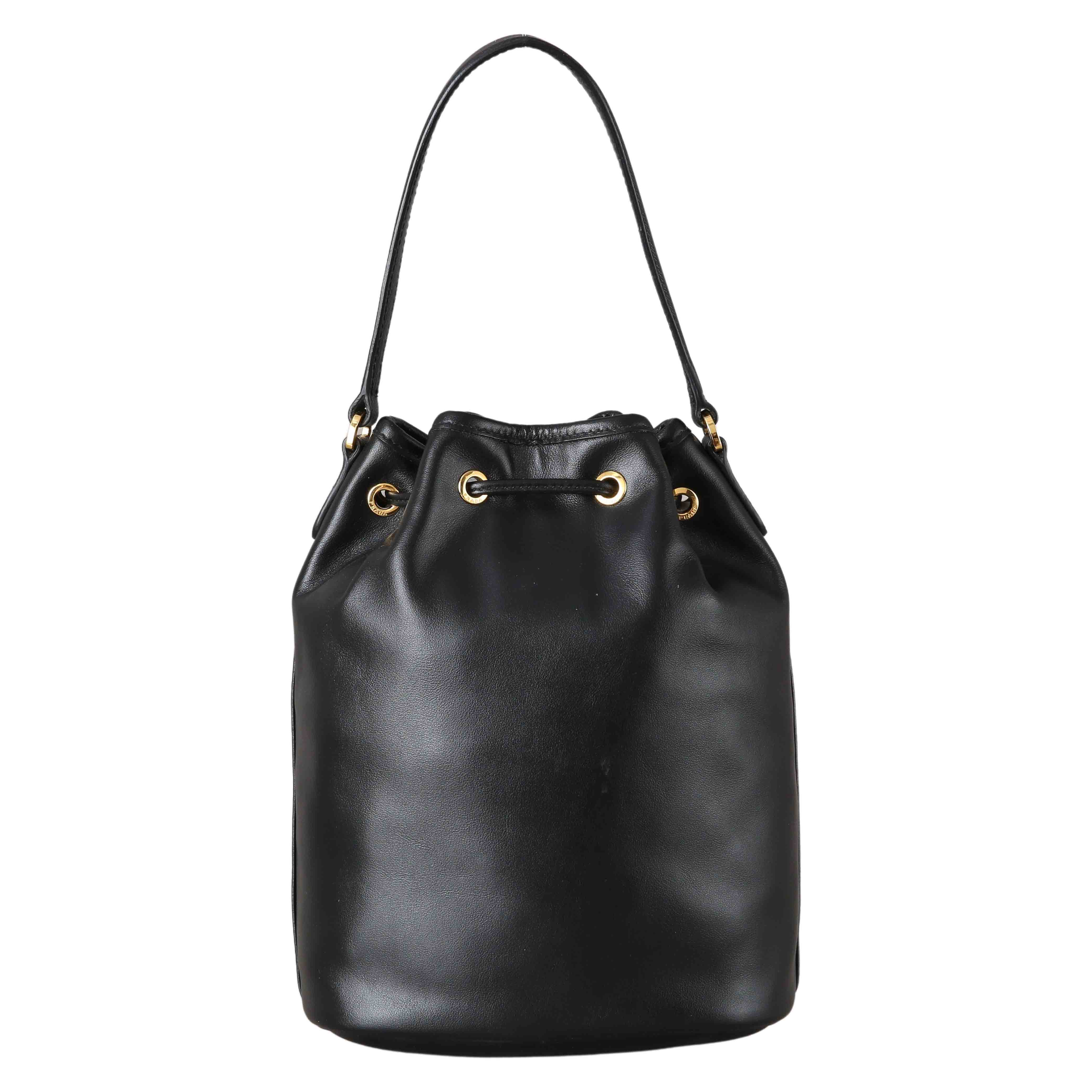 PRADA(USED)프라다 1BH038 레더 듀엣 버킷백