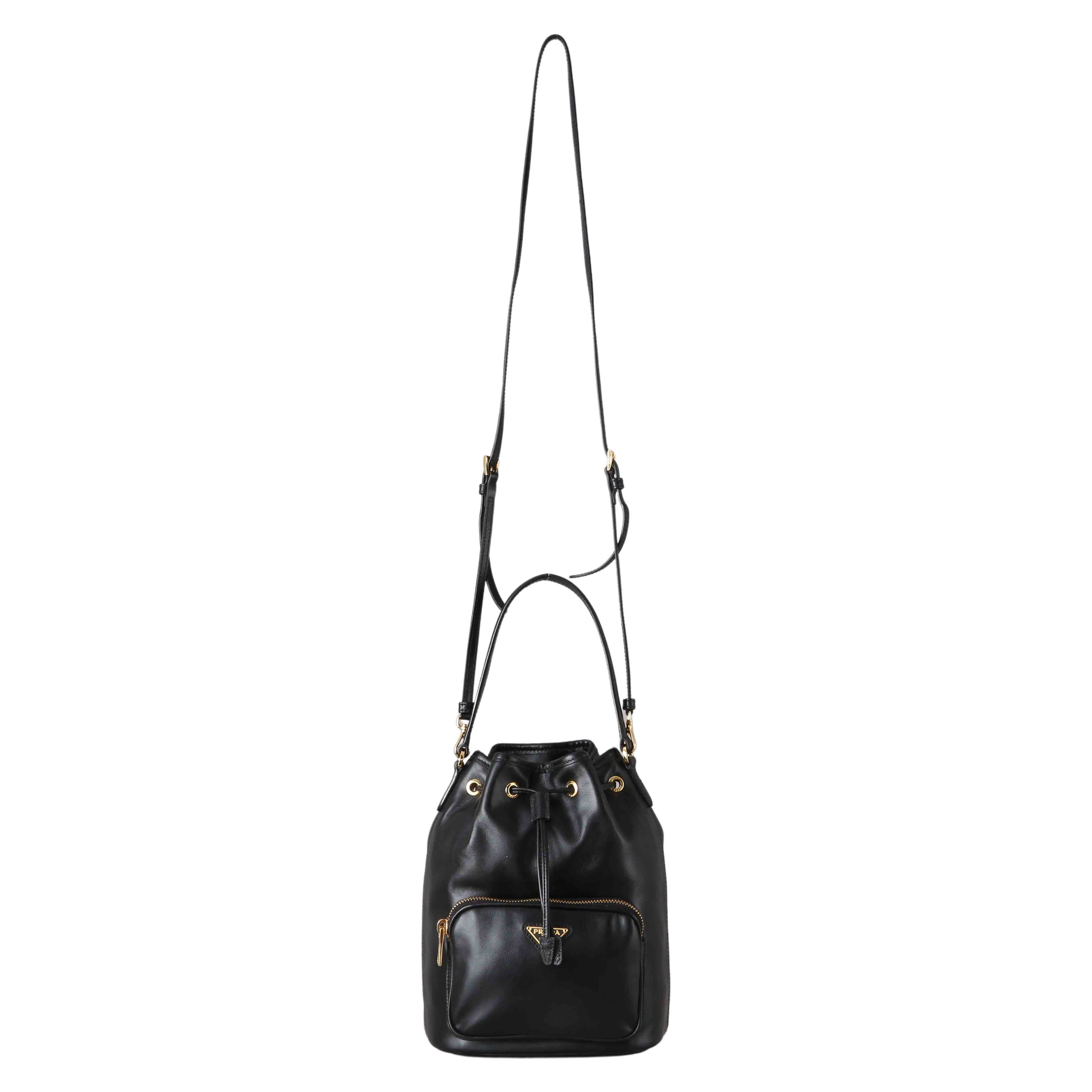 PRADA(USED)프라다 1BH038 레더 듀엣 버킷백