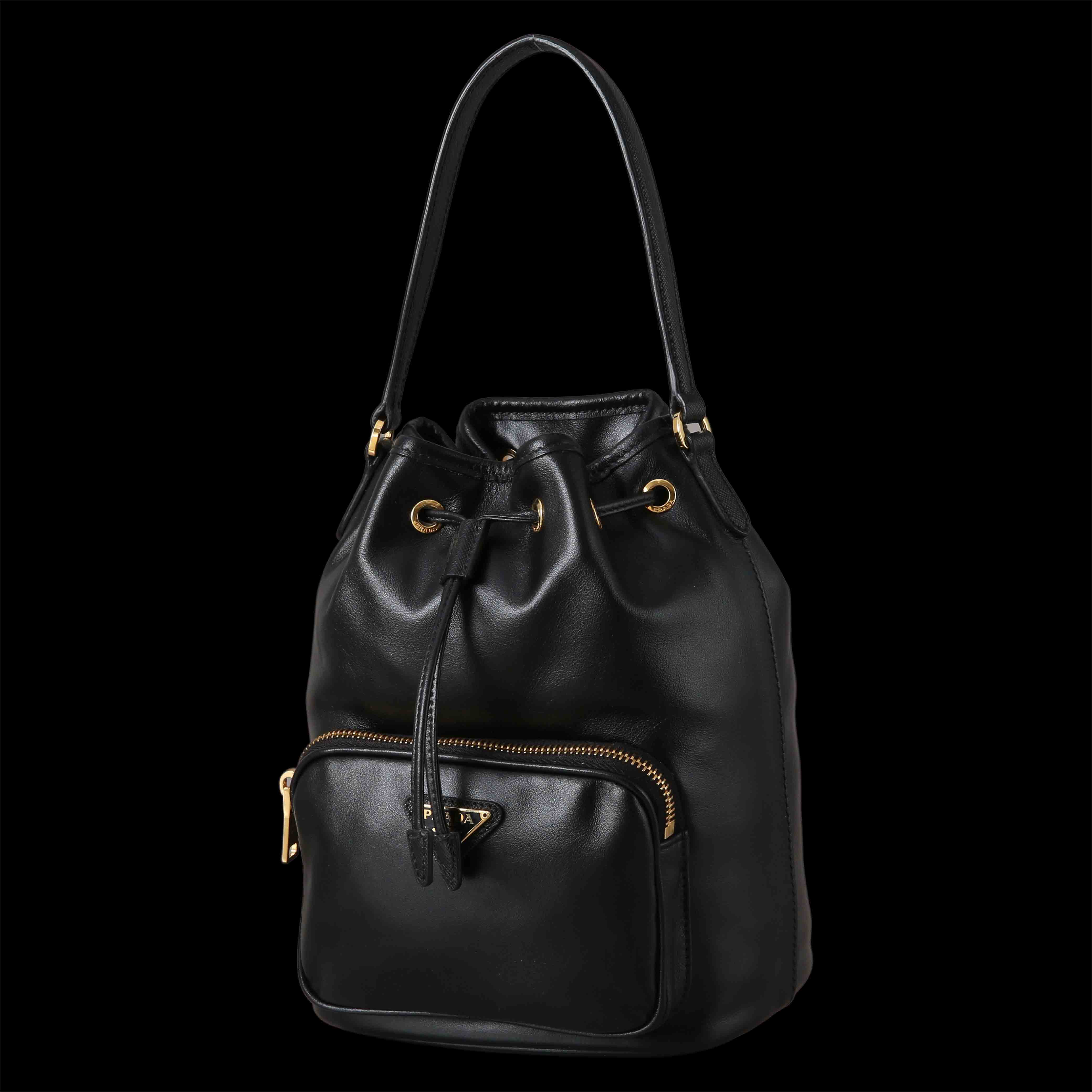 PRADA(USED)프라다 1BH038 레더 듀엣 버킷백