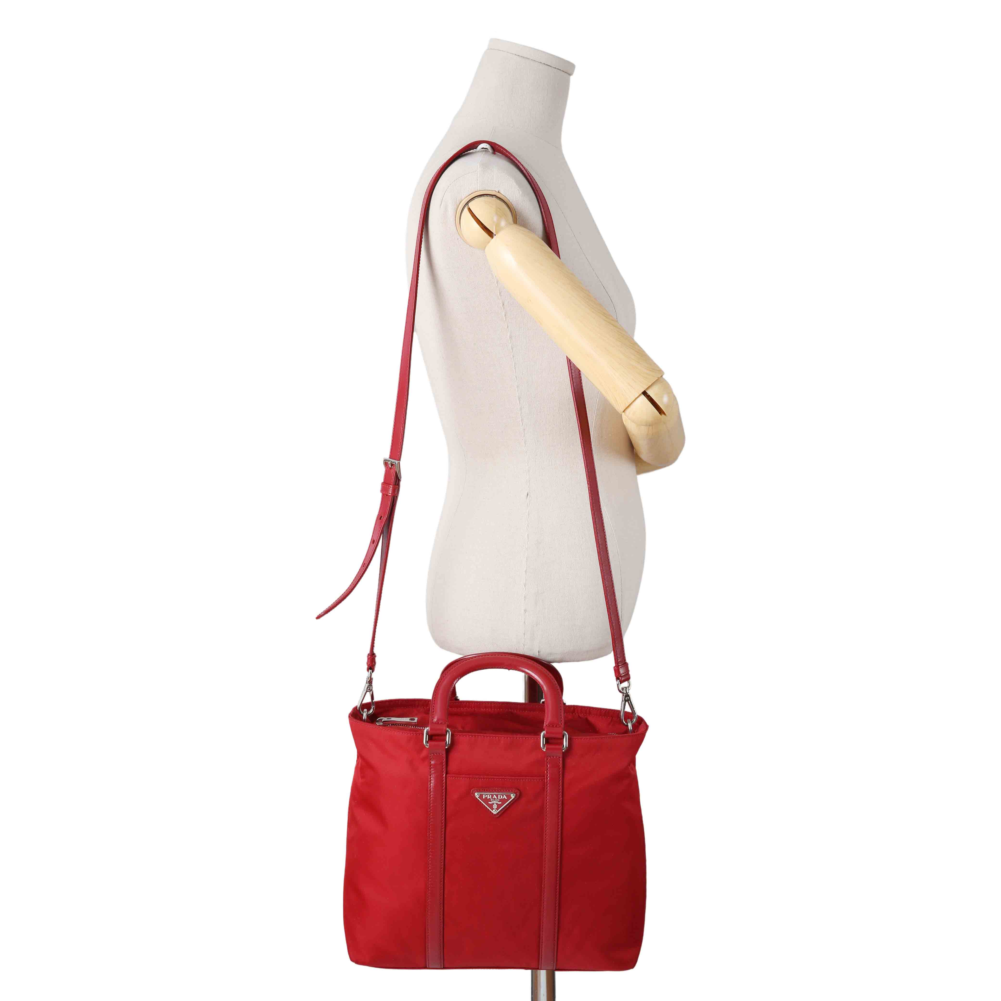 PRADA(USED)프라다 나일론 토트 겸 숄더백 레드