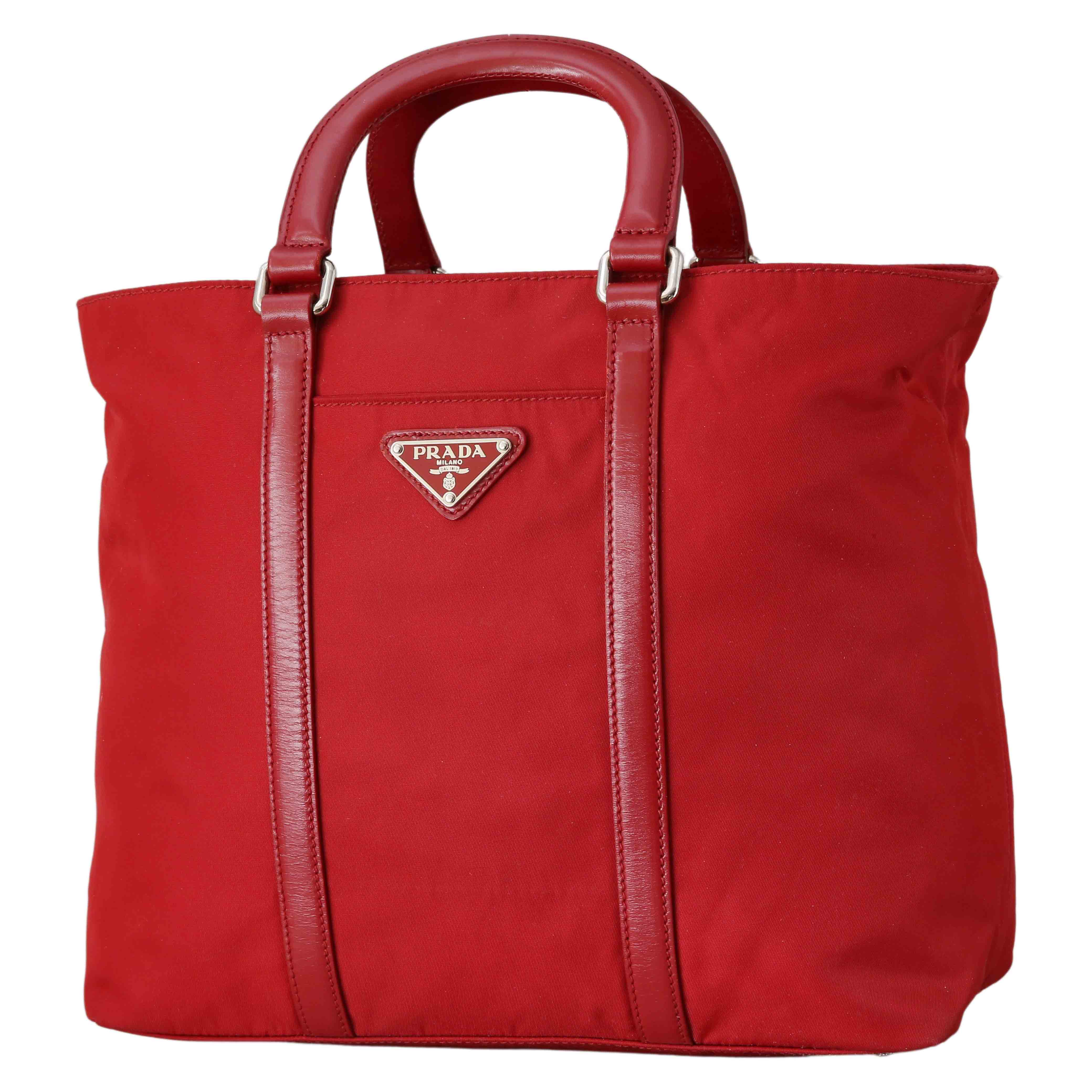 PRADA(USED)프라다 나일론 토트 겸 숄더백 레드