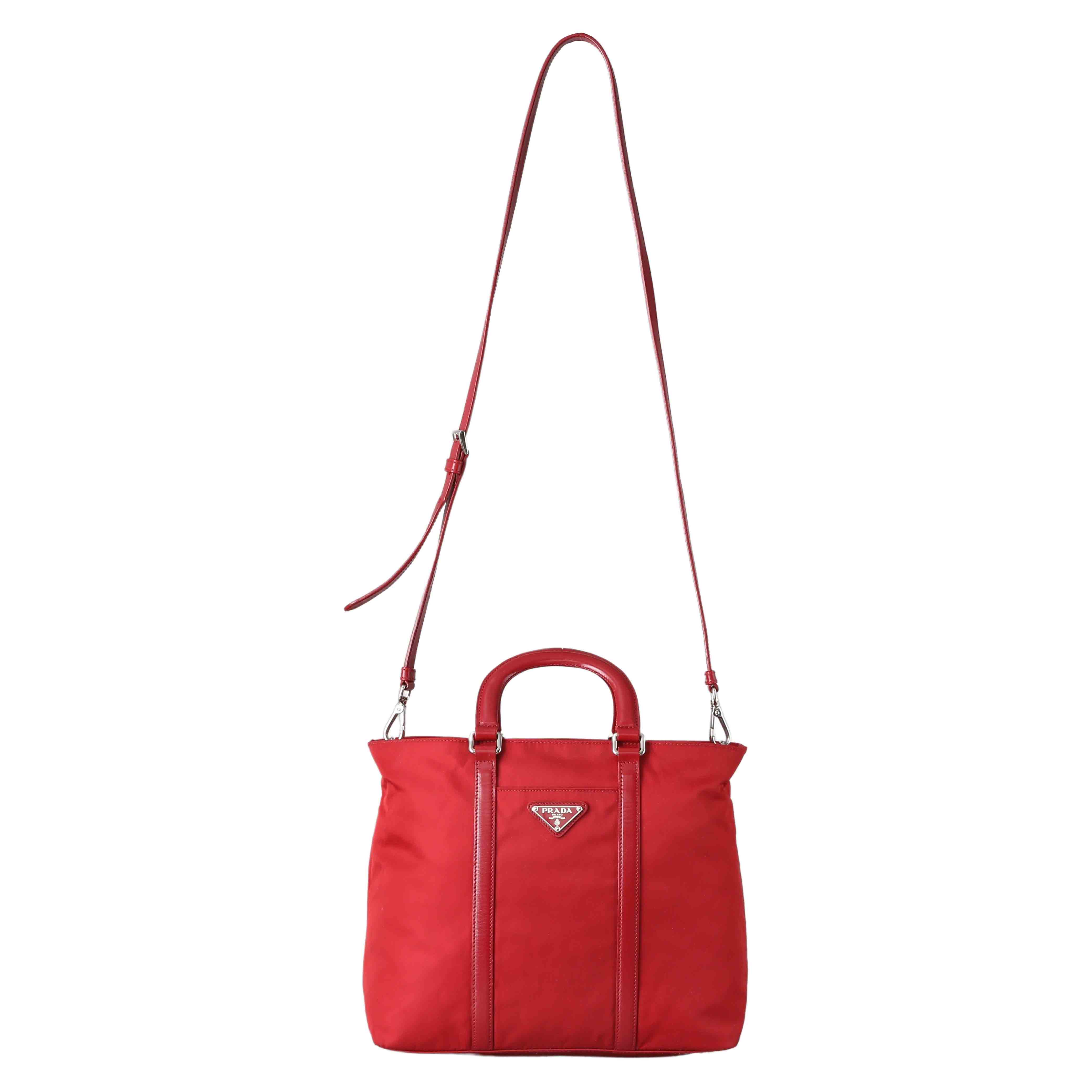PRADA(USED)프라다 나일론 토트 겸 숄더백 레드