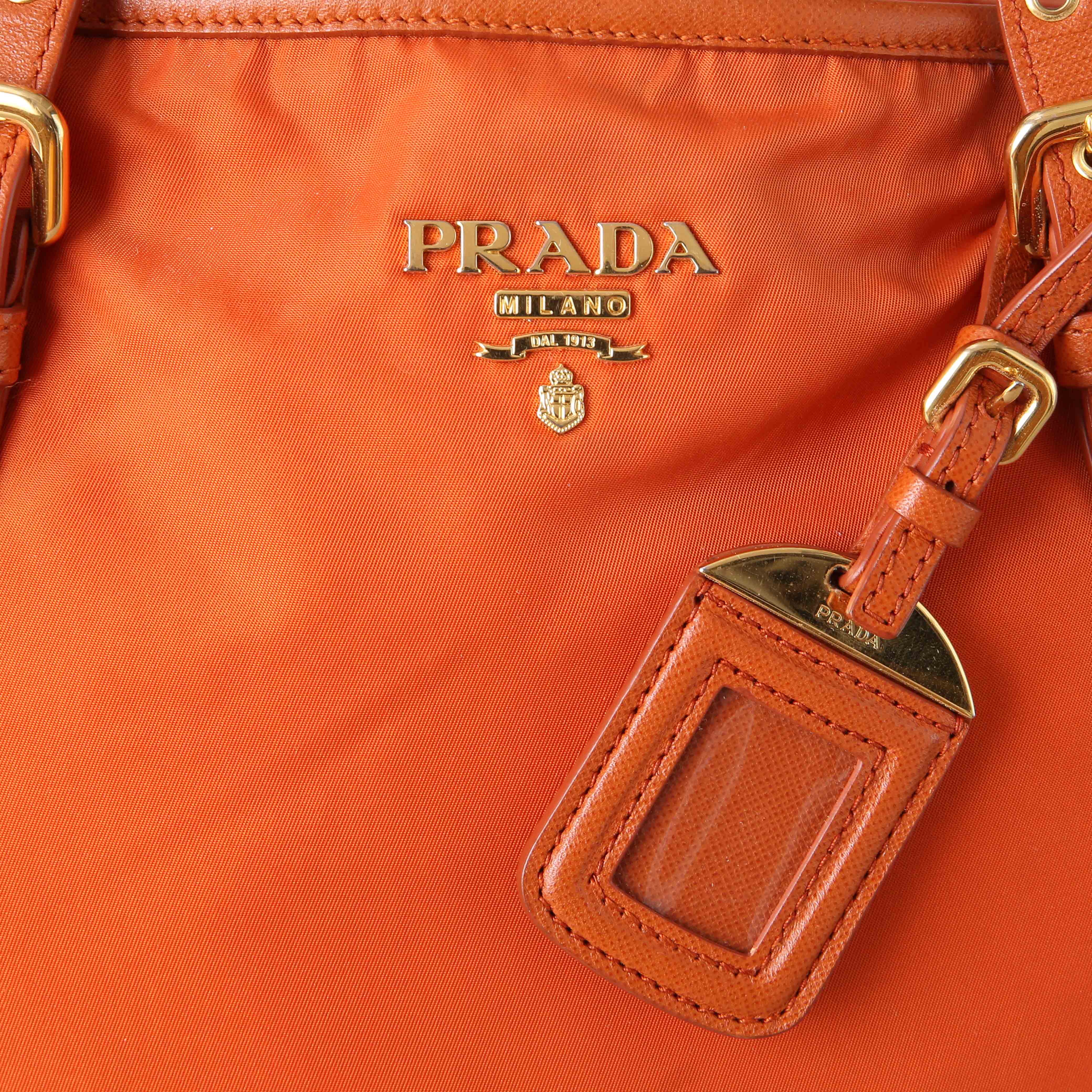 PRADA(USED)프라다 나일론 토트 겸 숄더백 오렌지