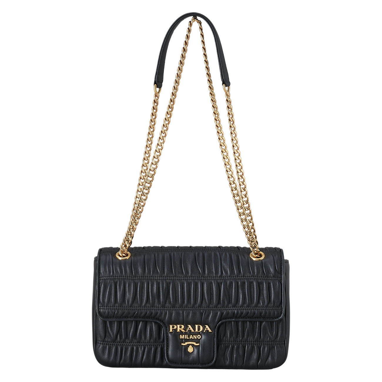 PRADA(USED)프라다 1BD235 나파 고프레 체인백