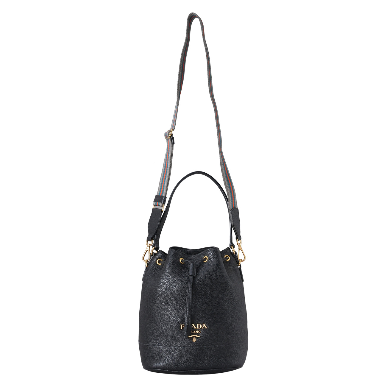 PRADA(USED)프라다 1BE018 비텔로 다이노 버킷백