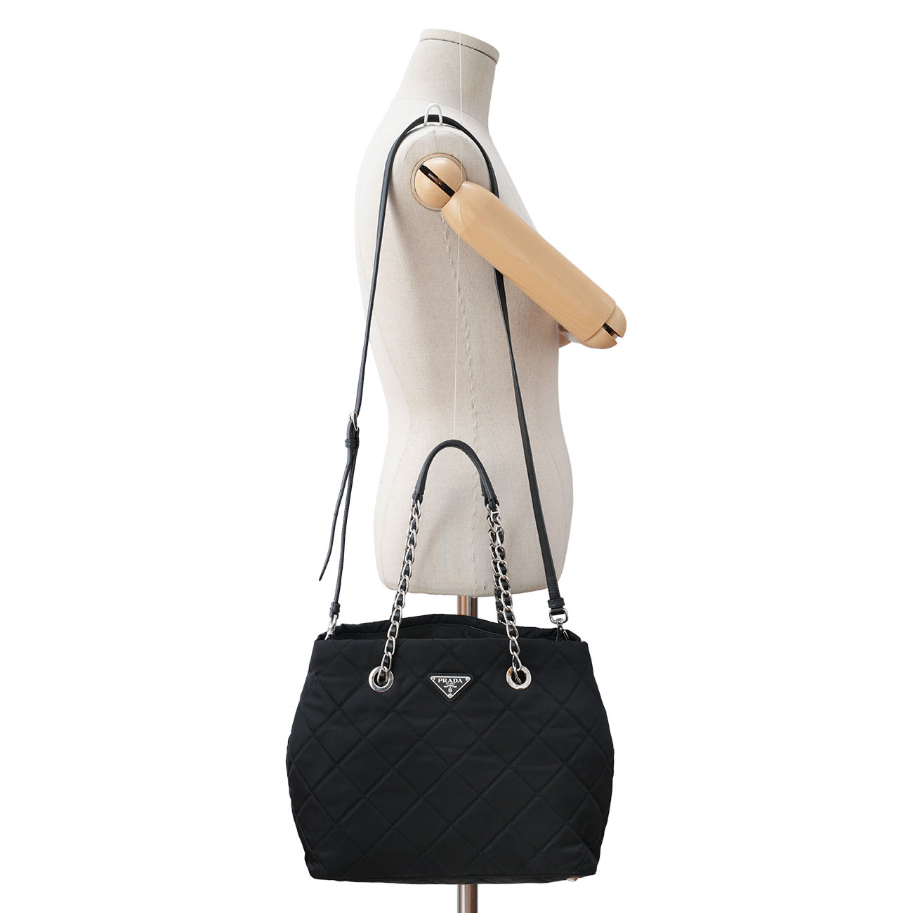 PRADA(USED)프라다 1BG740 나일론 퀼팅 체인 숄더백