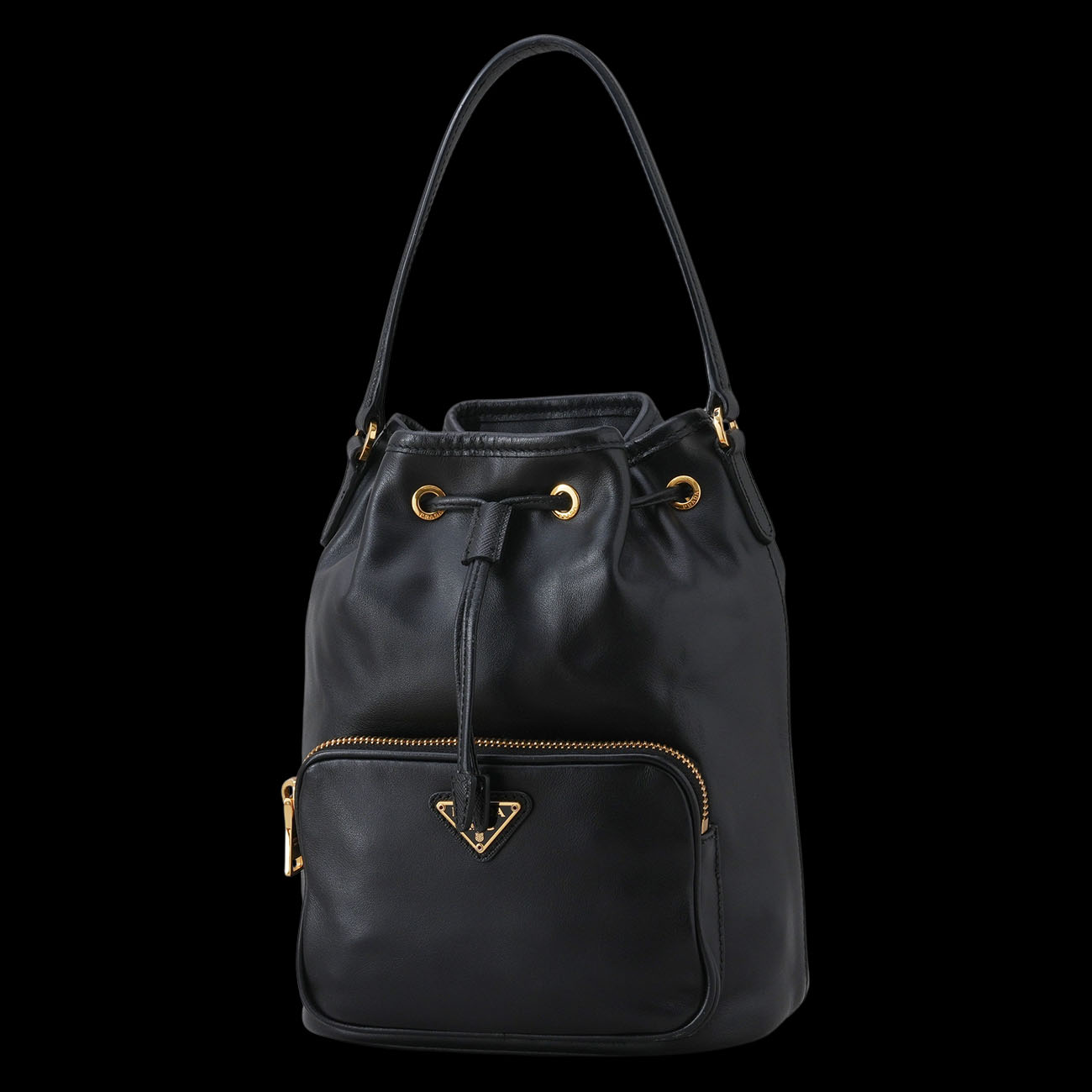 PRADA(USED)프라다 1BH038 레더 버킷백