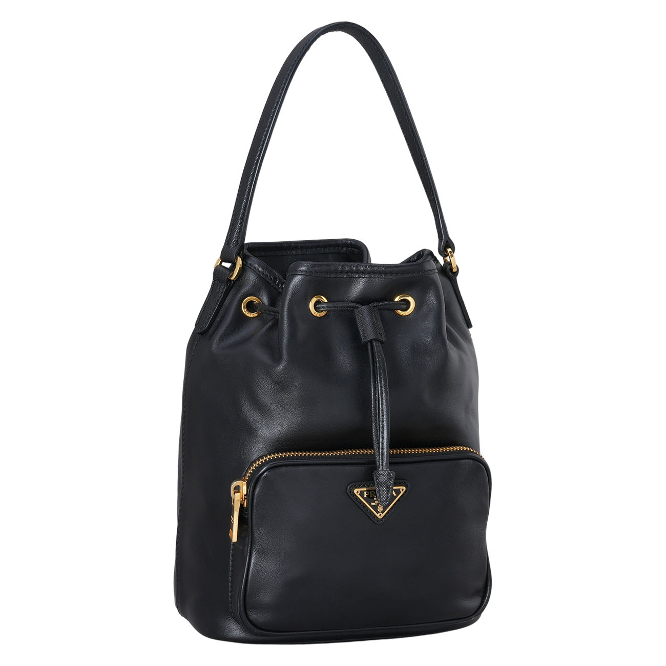 PRADA(USED)프라다 1BH038 레더 버킷백