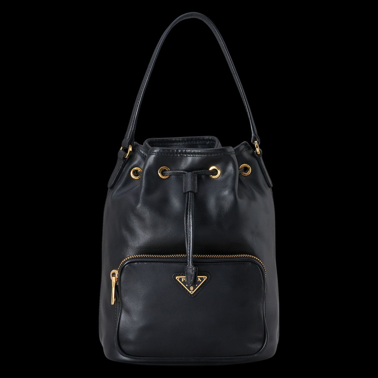 PRADA(USED)프라다 1BH038 레더 버킷백