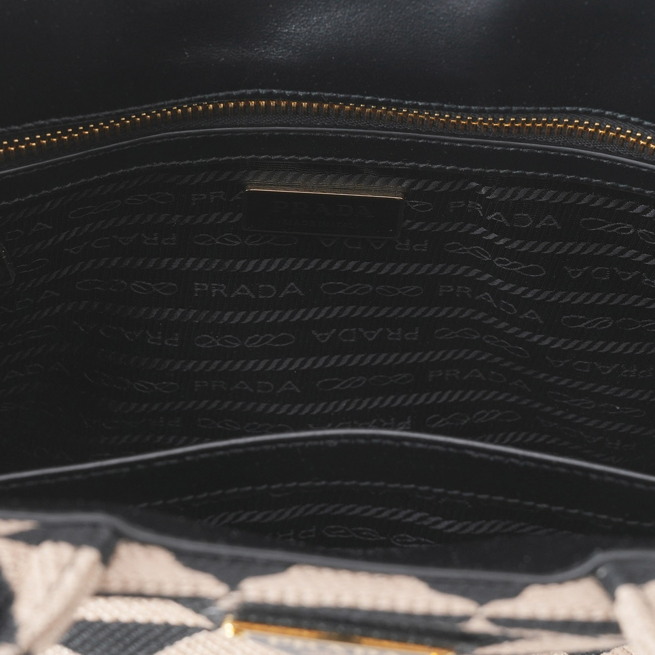 PRADA(USED)프라다 1BA354 심볼 자카드 토트백
