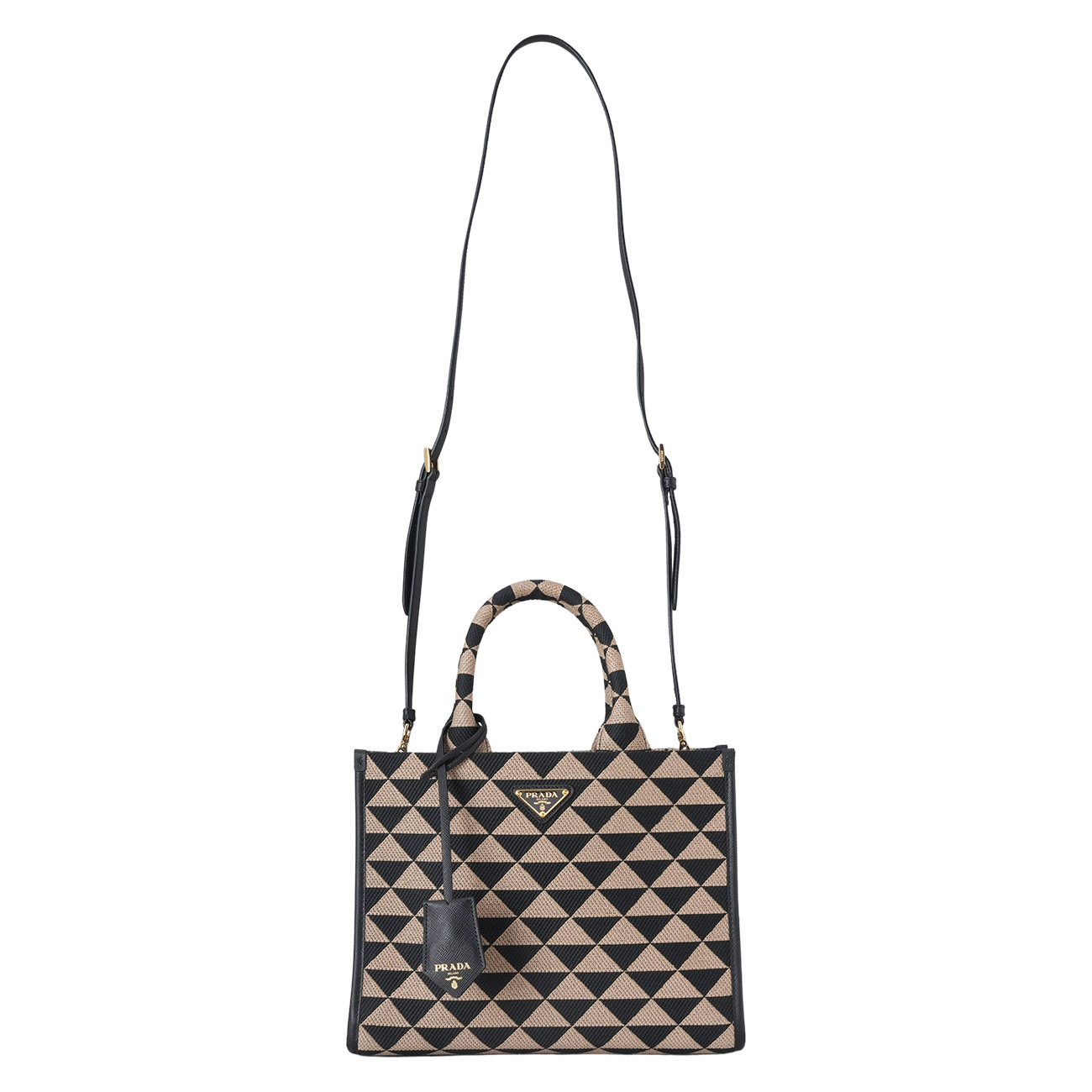 PRADA(USED)프라다 1BA354 심볼 자카드 토트백