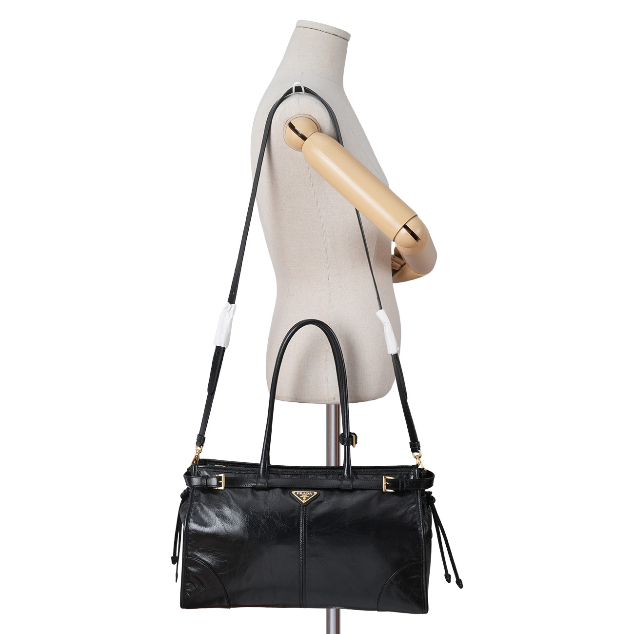 PRADA(USED)프라다 보니 라지 가죽 핸드백
