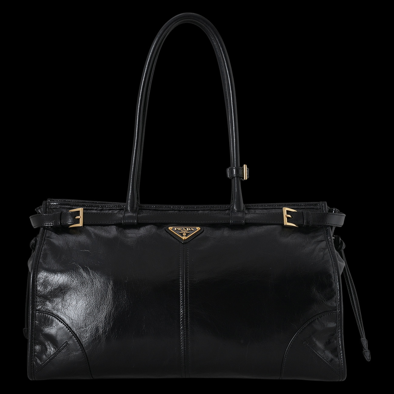 PRADA(USED)프라다 보니 라지 가죽 핸드백