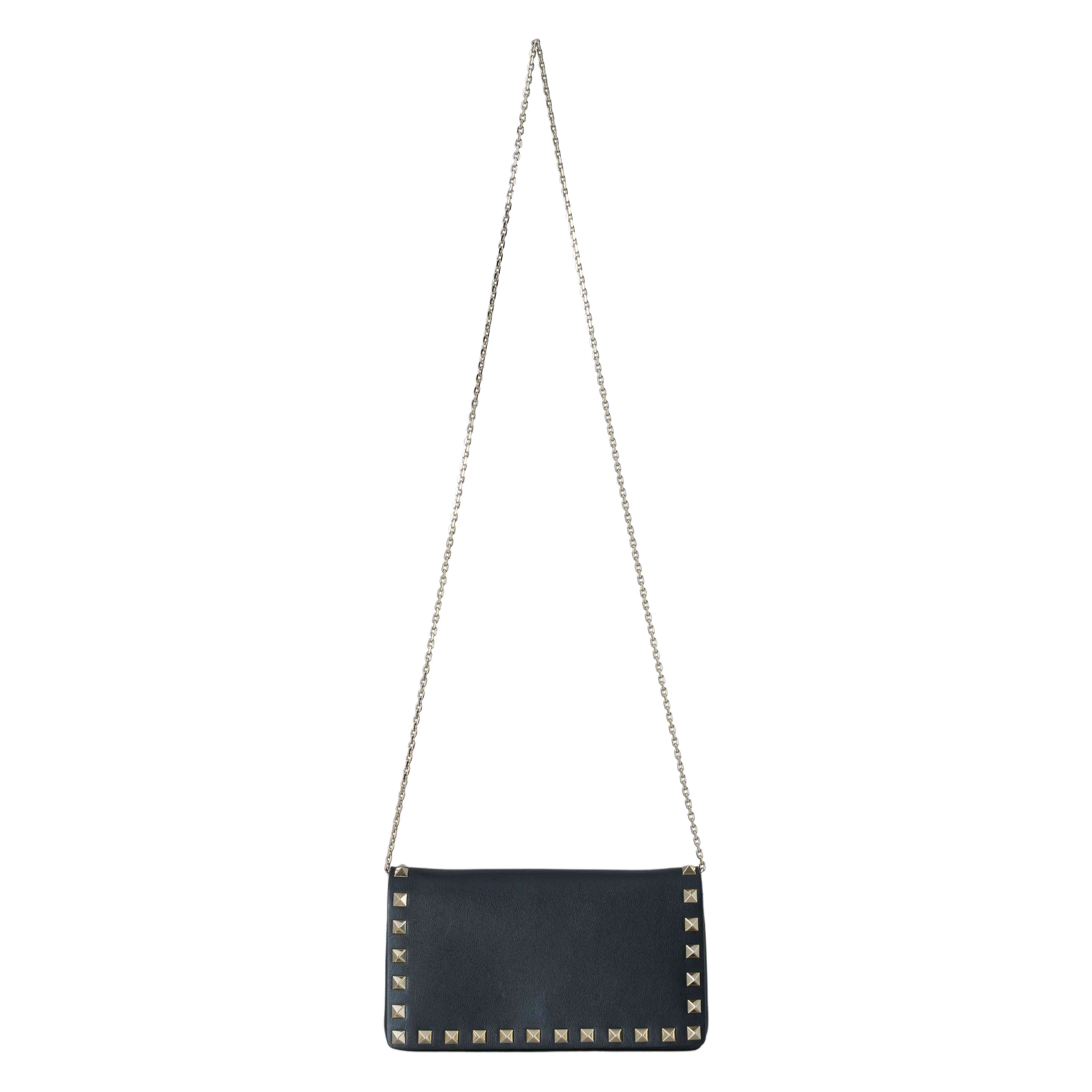 VALENTINO(USED)발렌티노 락스터드 플랩 체인 숄더백