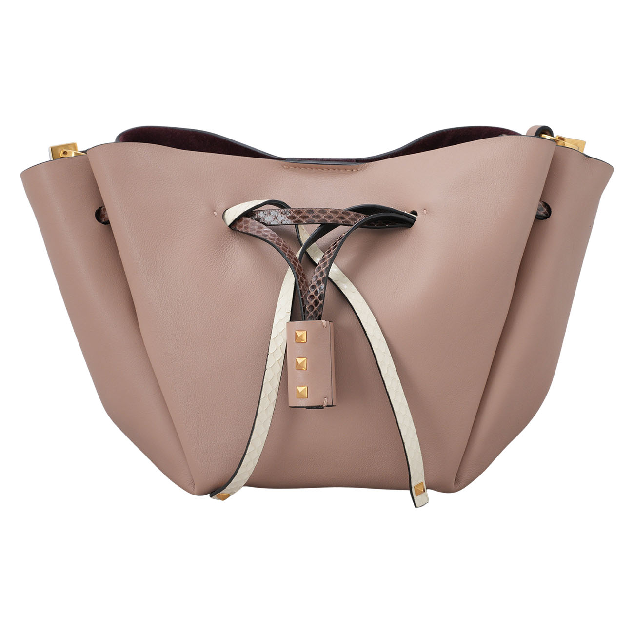 VALENTINO(USED)발렌티노 락스터드 테슬 레더 버킷백