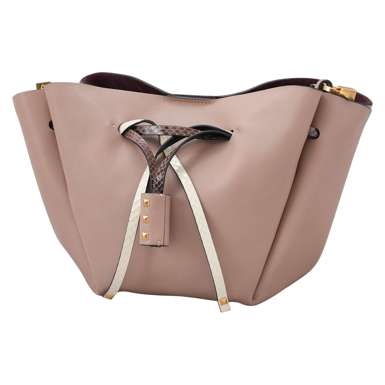 VALENTINO(USED)발렌티노 락스터드 테슬 레더 버킷백