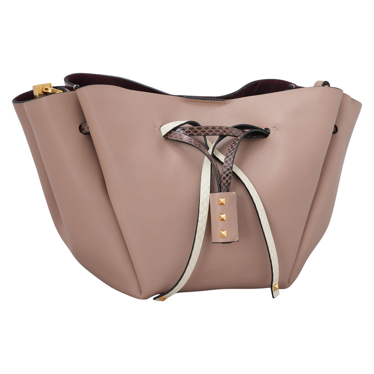 VALENTINO(USED)발렌티노 락스터드 테슬 레더 버킷백