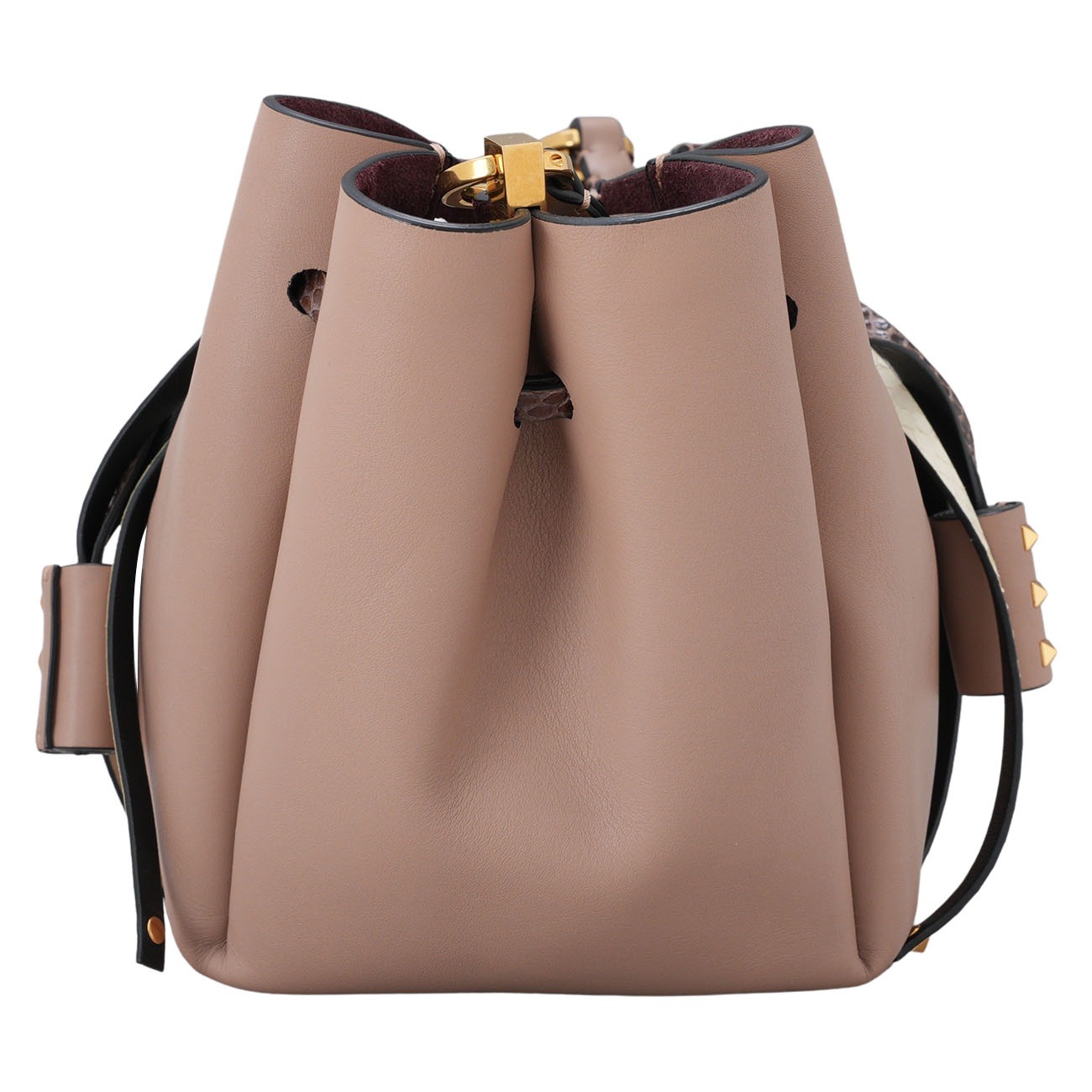 VALENTINO(USED)발렌티노 락스터드 테슬 레더 버킷백