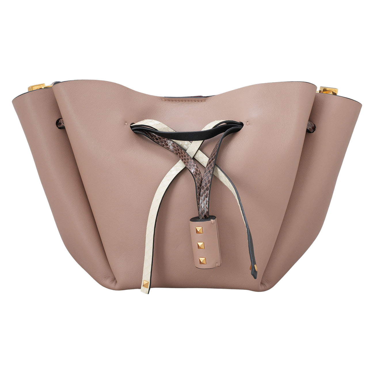 VALENTINO(USED)발렌티노 락스터드 테슬 레더 버킷백