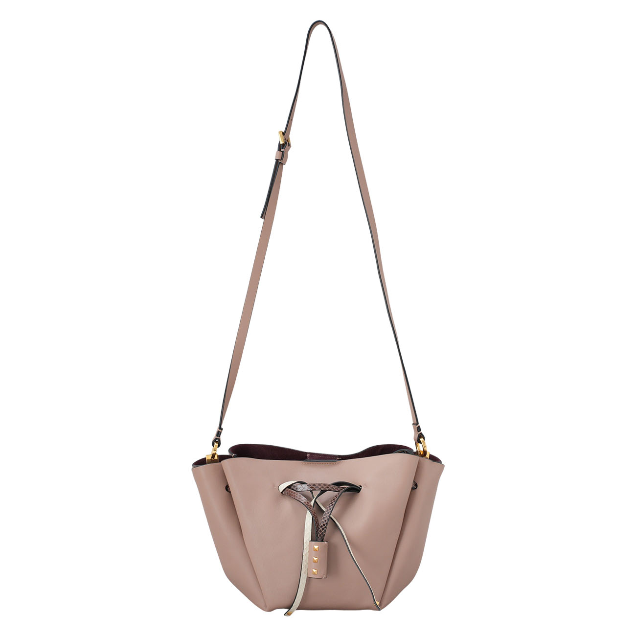 VALENTINO(USED)발렌티노 락스터드 테슬 레더 버킷백