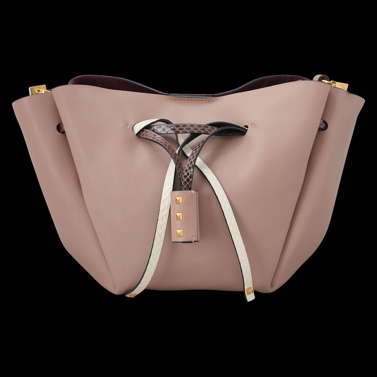 VALENTINO(USED)발렌티노 락스터드 테슬 레더 버킷백