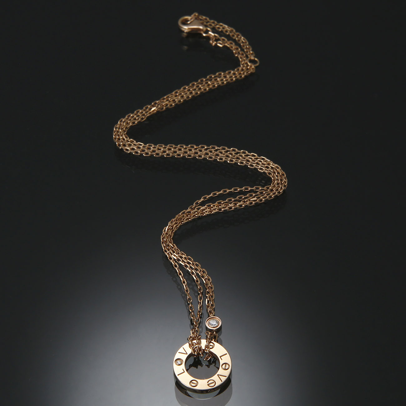 CARTIER(USED)까르띠에 러브 다이아 네크리스