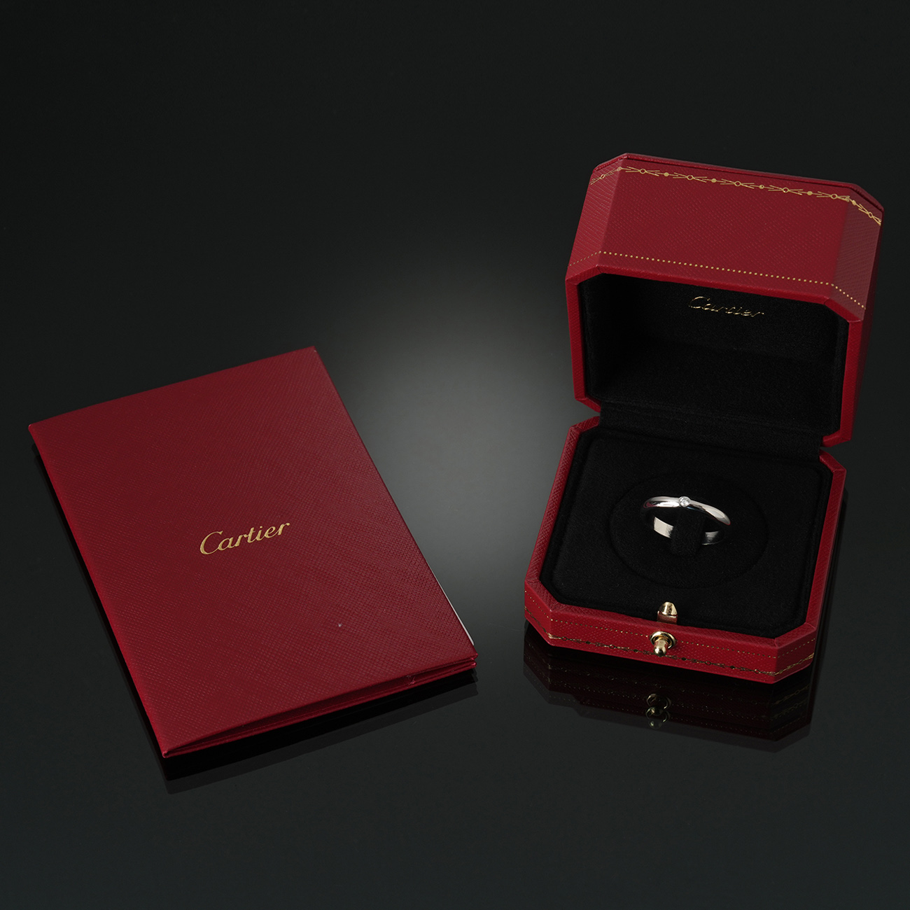 CARTIER(USED)까르띠에 플래티늄 1P 링 #65