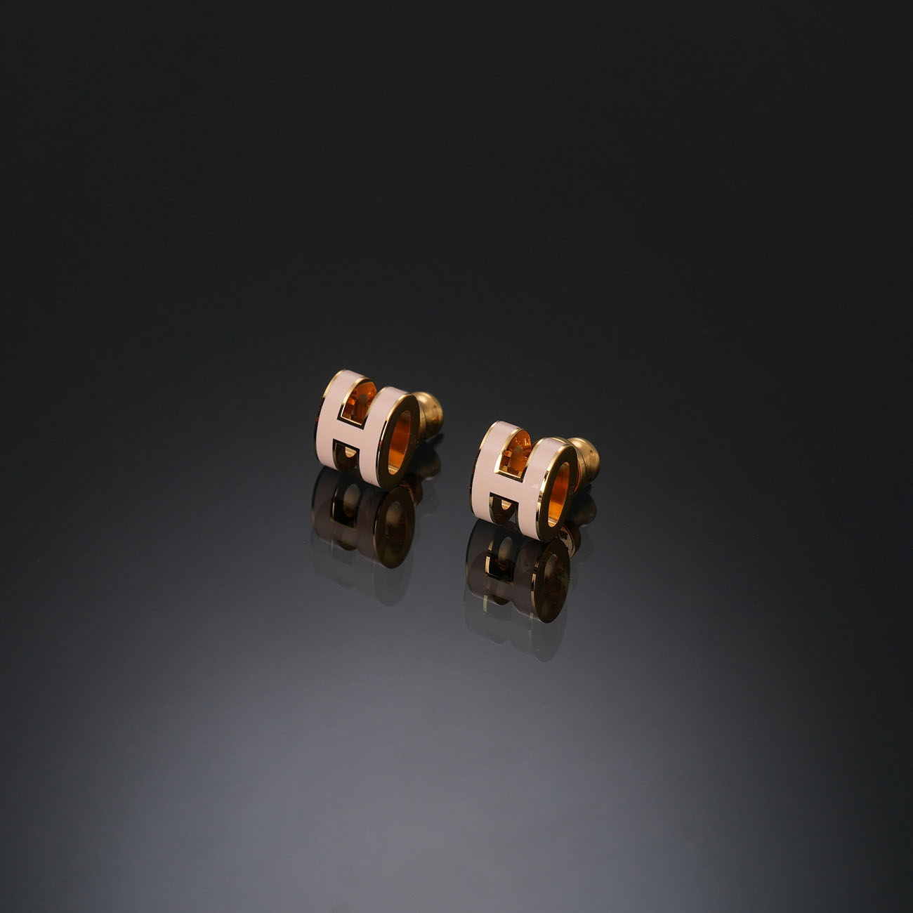 HERMES(USED)에르메스 미니 팝아슈 이어링 로즈 에글랑틴
