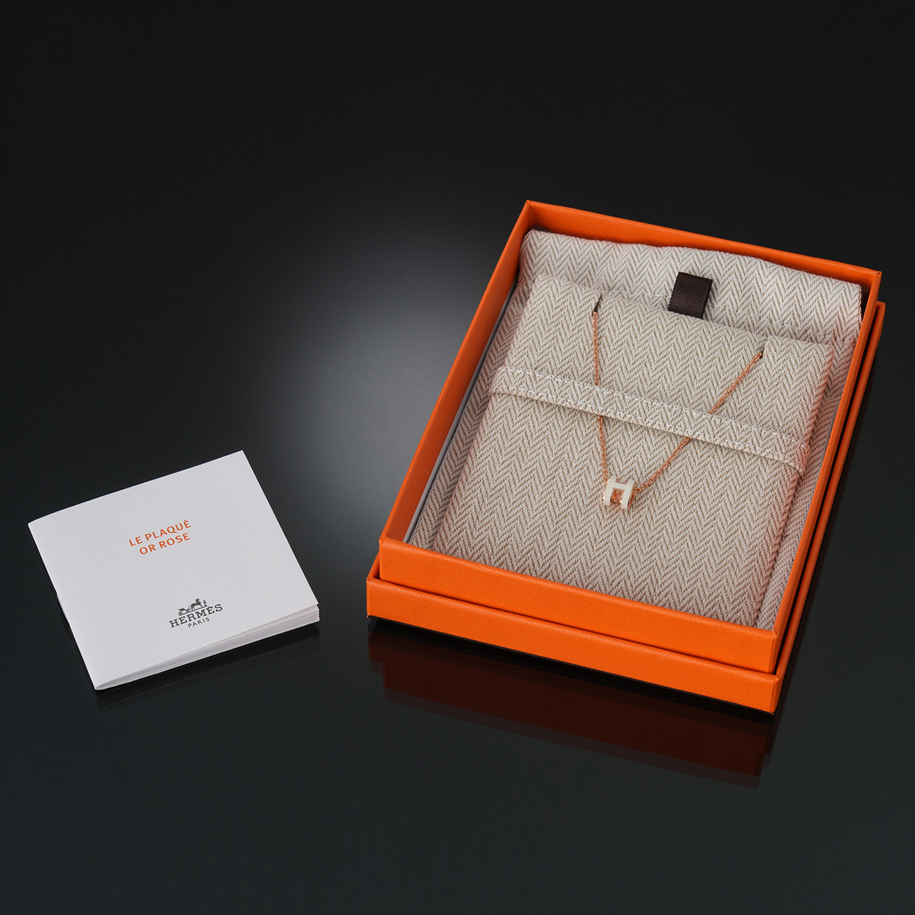 HERMES(NEW)에르메스 미니 팝아슈 네크리스 로즈골드 블랑