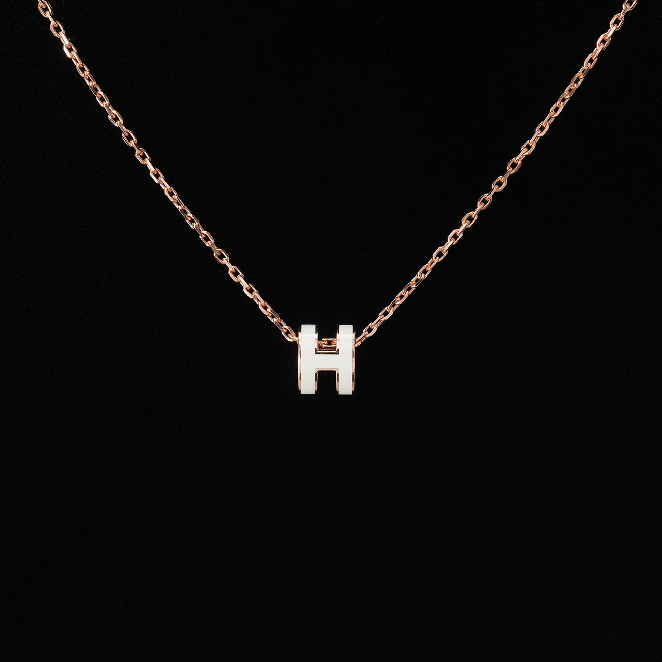 HERMES(NEW)에르메스 미니 팝아슈 네크리스 로즈골드 블랑