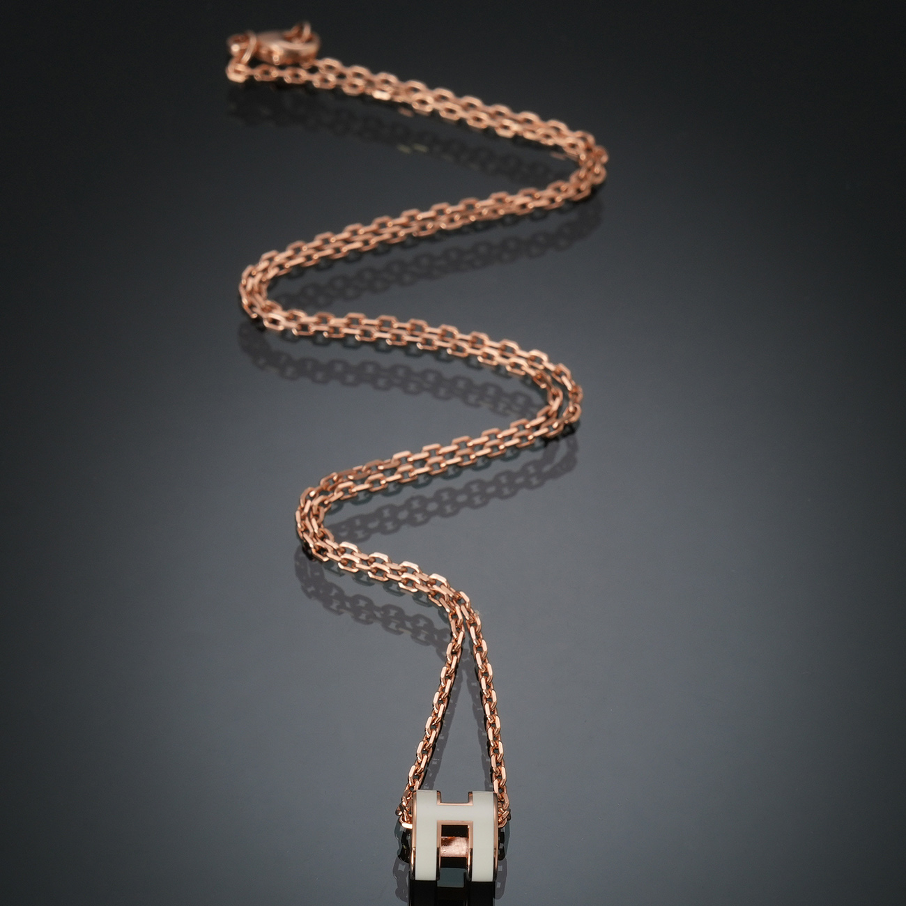 HERMES(NEW)에르메스 미니 팝아슈 네크리스 로즈골드 블랑
