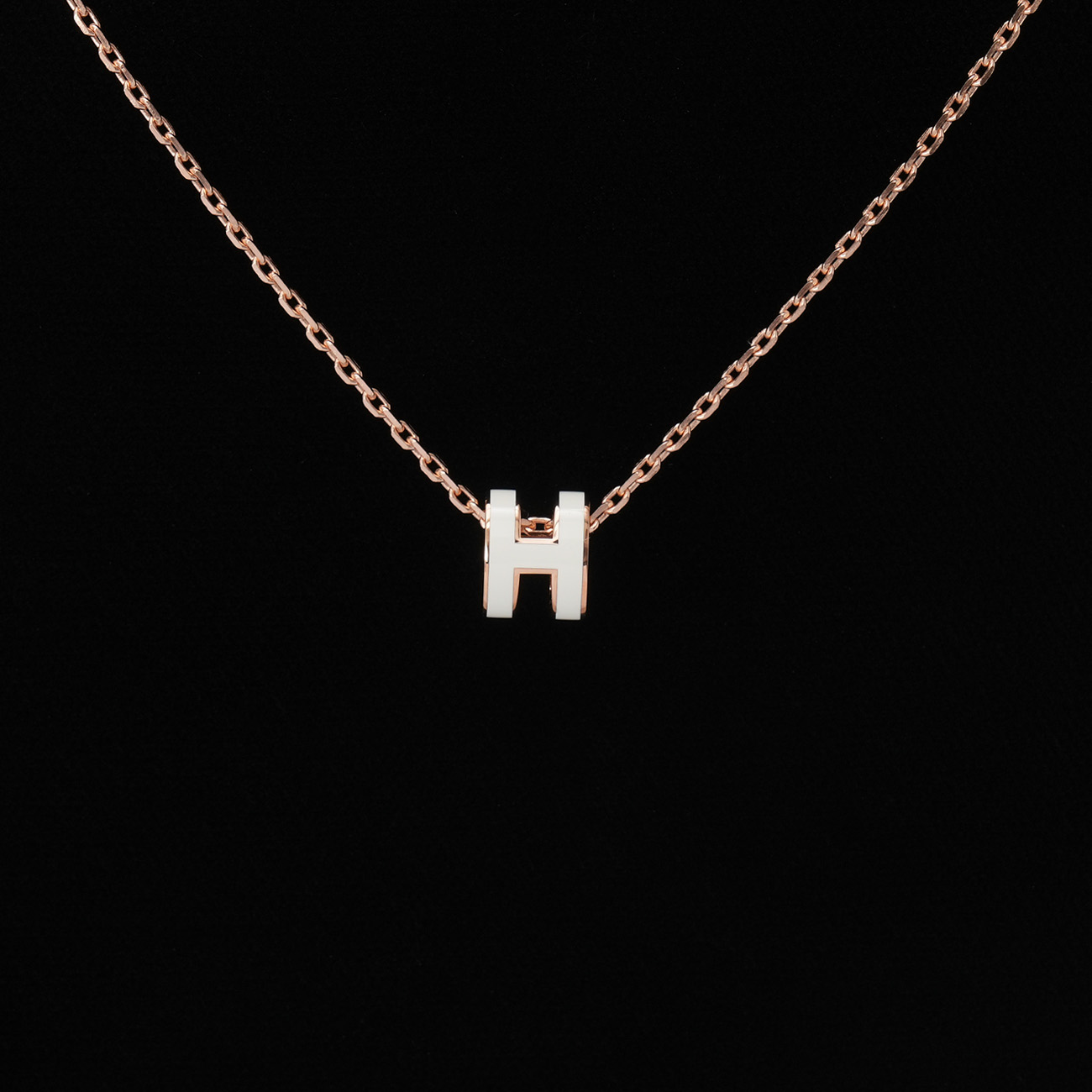 HERMES(NEW)에르메스 미니 팝아슈 네크리스 로즈골드 블랑