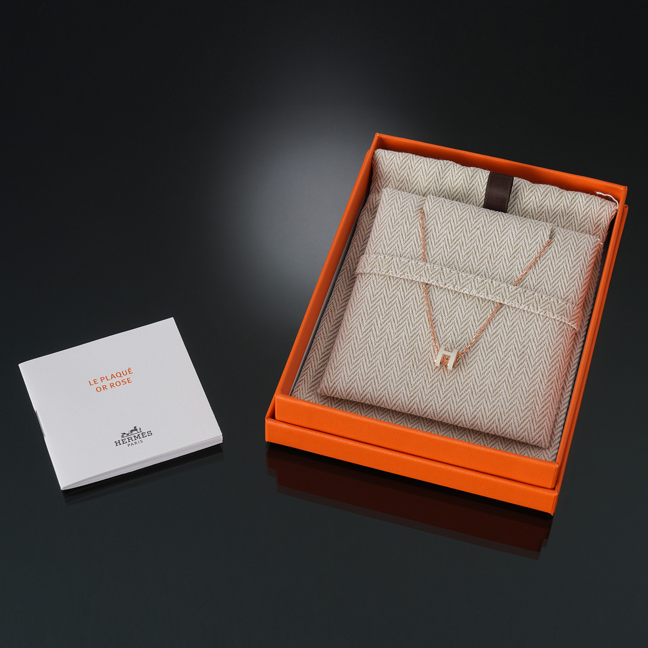 HERMES(NEW)에르메스 미니 팝아슈 네크리스 로즈골드 블랑