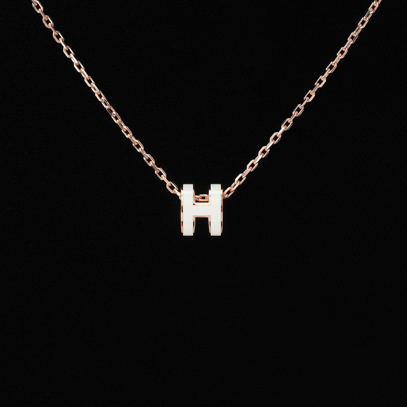 HERMES(NEW)에르메스 미니 팝아슈 네크리스 로즈골드 블랑