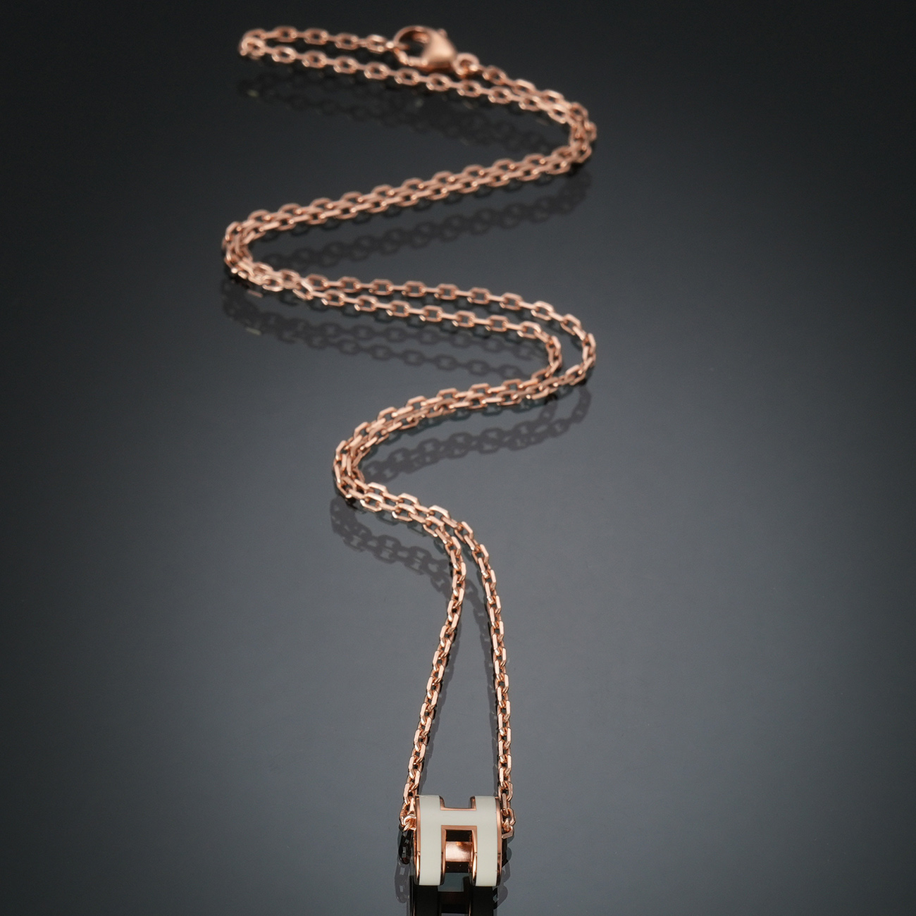 HERMES(NEW)에르메스 미니 팝아슈 네크리스 로즈골드 블랑