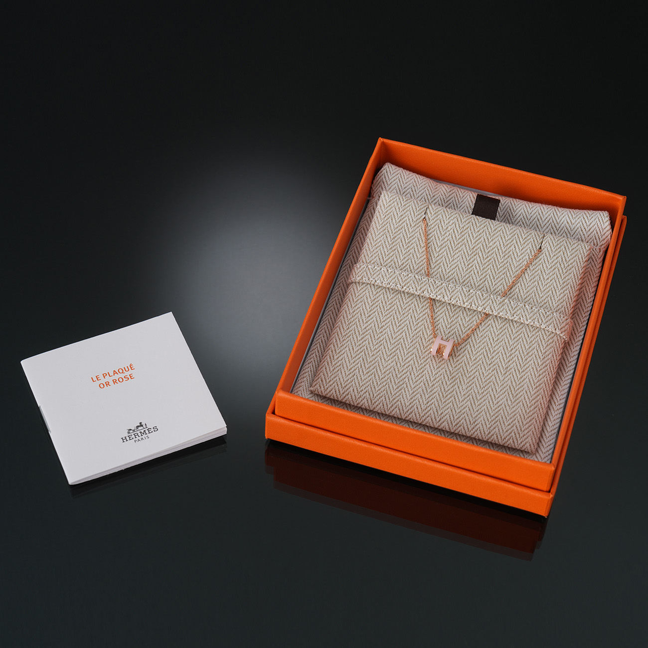 HERMES(NEW)에르메스 미니 팝아슈 네크리스 로즈골드 로즈드라지